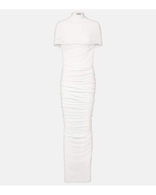 Jean Paul Gaultier White Maxikleid Aus Jersey