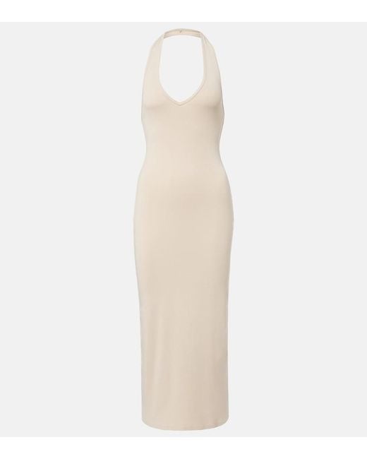 Nili Lotan White Stevie Cotton Jersey Midi Dress