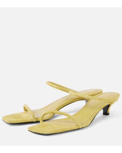 Totême Yellow Off- 'The Minimalist' Heeled Sandals