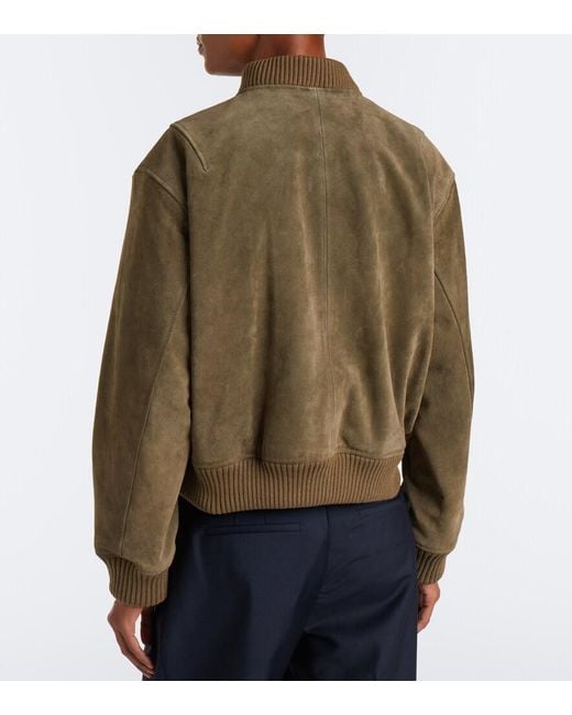 Arma Green Elysia Suede Bomber Jacket