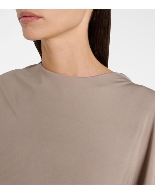 Christopher Esber Natural Vala Draped Jersey Maxi Dress