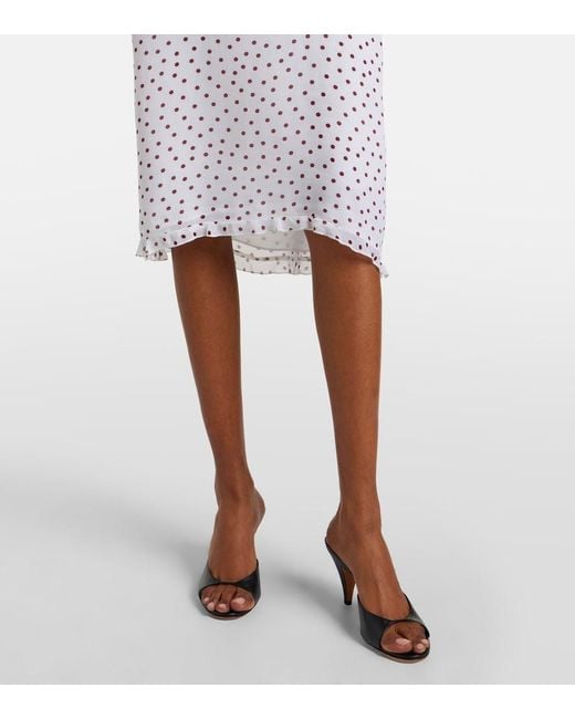 Dorothee Schumacher White Dancing Dots Polka-Dot Georgette Midi Dress