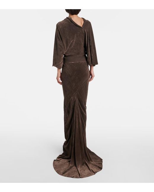 Rick Owens Brown Maxirock Coda Aus Samt