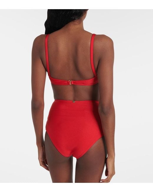 Adriana Degreas Red Floral-Applique Bikini
