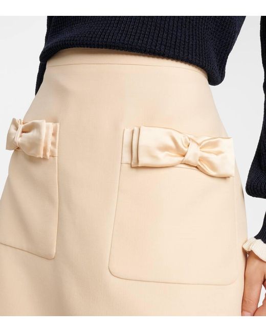 Valentino Natural Crepe Couture Bow-Detail Miniskirt