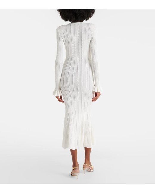 Self-Portrait White January Embellished Midi Dress