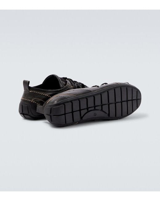 Simone Rocha Black Ballerina Grip Leather Sneakers for men