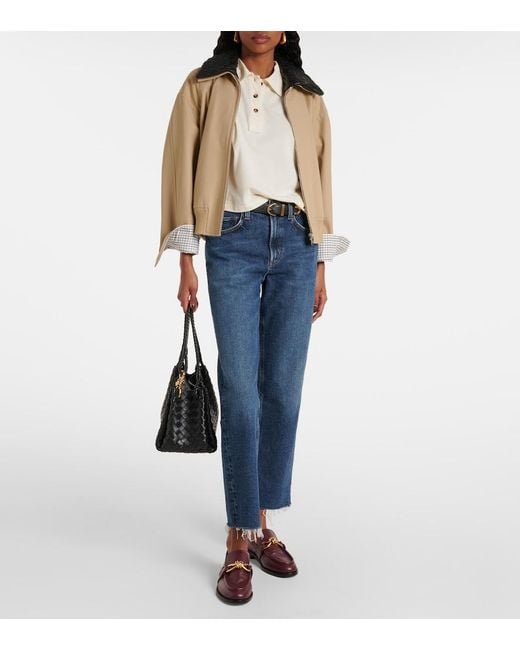 Agolde Blue Valen Mid-Rise Straight Jeans