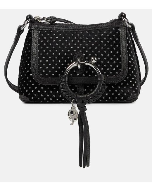 See By Chloé Black Joan Small Velvet Shoulder Bag