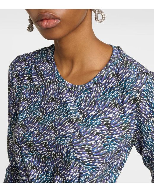 Isabel Marant Blue Jelina Floral Printed Jersey Midi Dress
