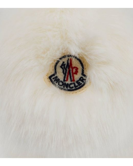 Cache-oreilles en fourrure synthetique Moncler en coloris White
