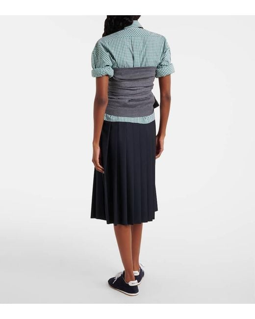 Miu Miu Gray Cropped-Pullover Aus Wolle