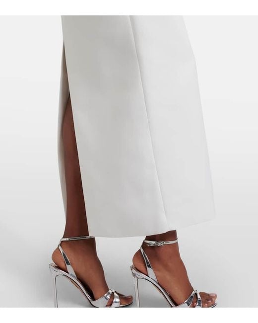 LEO LIN White Rayna Floral-Applique Bustier Dress