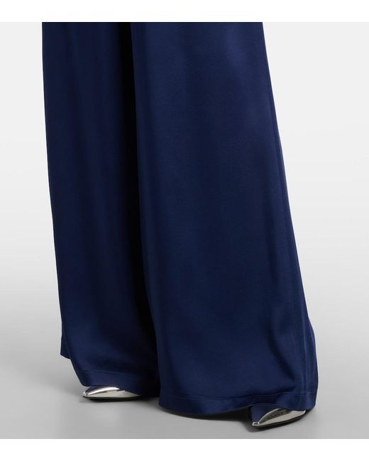 Stella McCartney Blue Satin Wide-Leg Pants