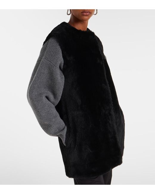 Totême Black Shearling Vest