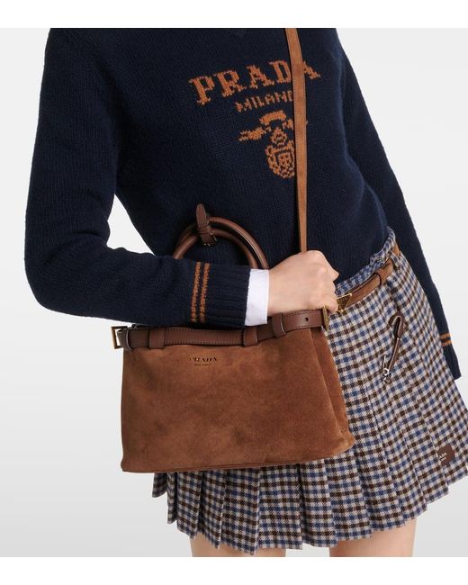 Borsa Buckle Small di Prada in Brown