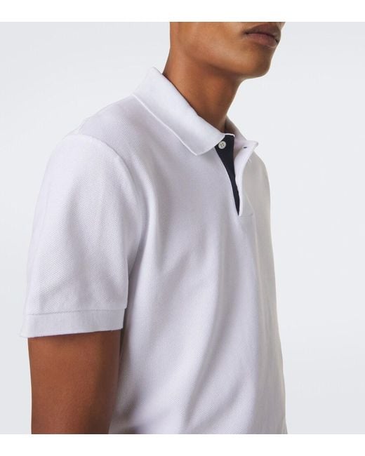 Dunhill White Cotton Pique Polo Shirt for men