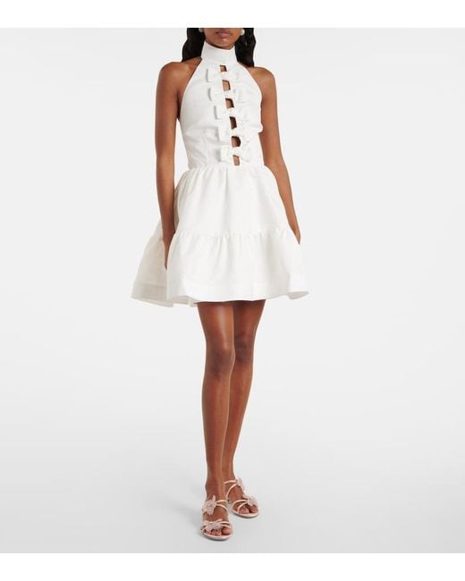 Rebecca Vallance White Bridal Harriet Bow-Detail Minidress
