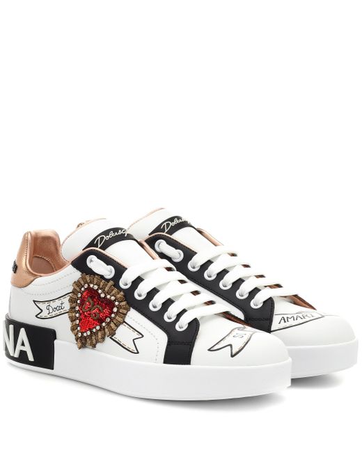 portofino sneakers in printed nappa calfskin with patch