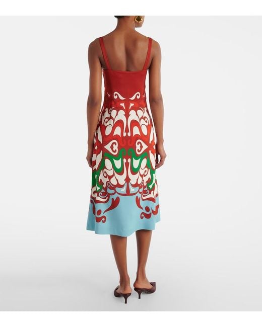 LaDoubleJ Red Buy Me A Martini Satin Midi Dress