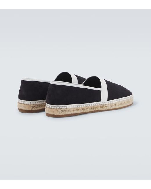 Manolo Blahnik Espadrilles Nerano Aus Veloursleder in Blue für Herren