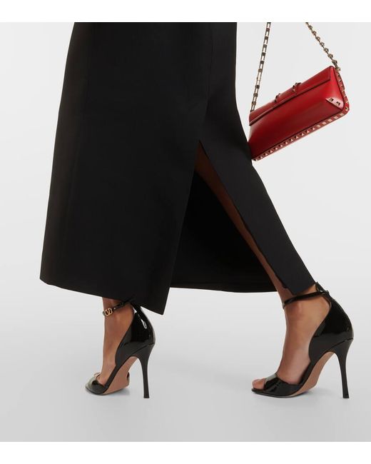 Valentino Black Crepe Couture Feather-Trimmed Gown