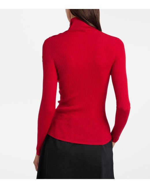 Moncler Red Virgin Wool Turtleneck Sweater