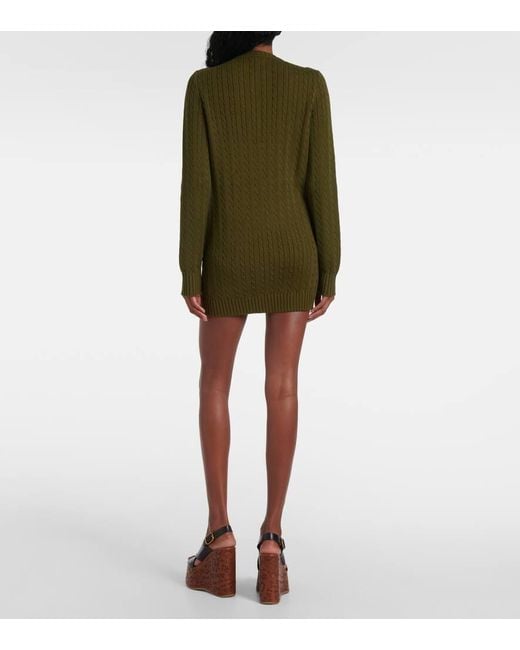 Chloé Green Cable-Knit Cardigan