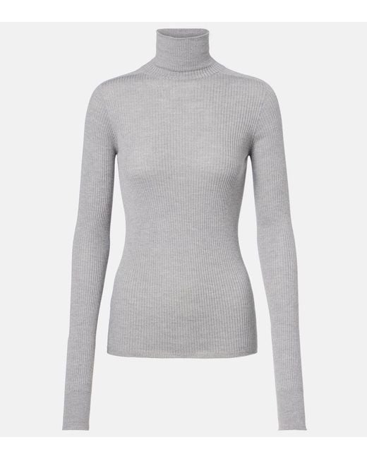 Sportmax Gray Niagra Virgin Wool Turtleneck Sweater
