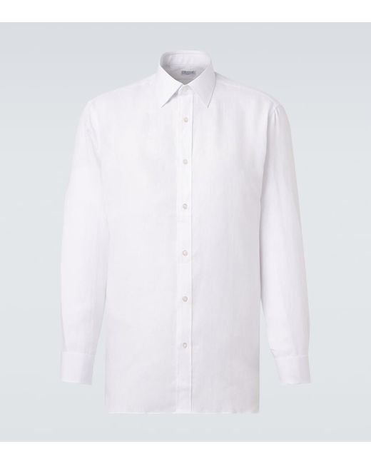 Charvet White Linen Shirt for men