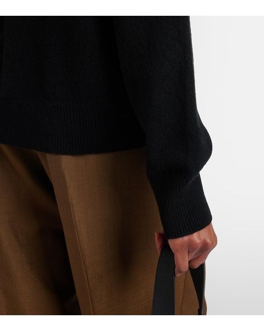 Rohe Black Argyle Wool Polo Sweater