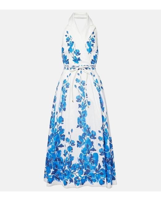 Rebecca Vallance Orchid Blues Floral Midi Dress