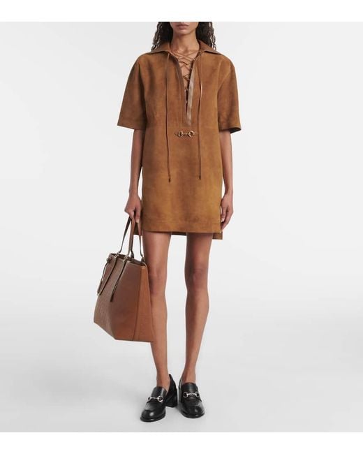 Gucci Brown Tote Bag Emblem Gg Aus Leder