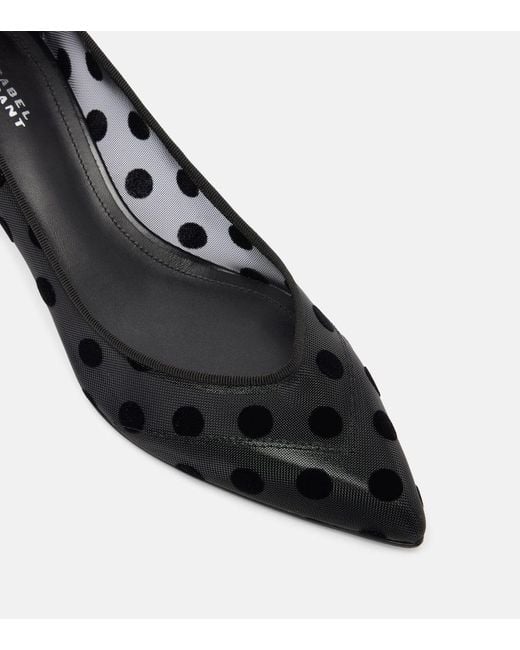 Isabel Marant Black Peleo 55 Polka-Dot Mesh Pumps