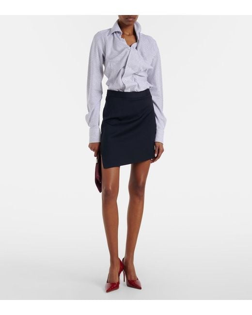 Vivienne Westwood Blue Striped Cotton-Blend Poplin Shirt