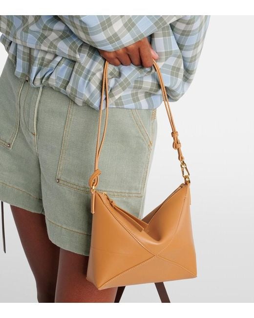 Loewe White Puzzle Fold Leather Shoulder Bag