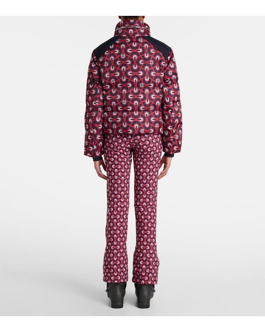 Fusalp Red Tatum Printed Quilted Ski Jacket