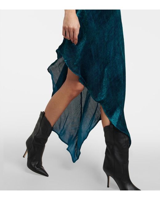 Petar Petrov Blue Asymmetric Midi Dress