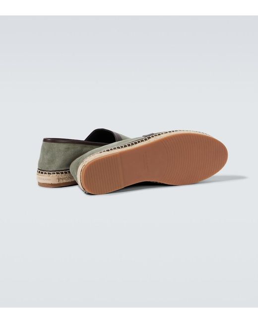 Manolo Blahnik White Nerano Leather-Trimmed Suede Espadrilles for men