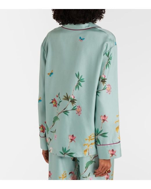 LaDoubleJ Blue Printed Silk Shirt