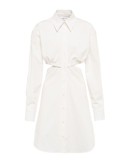 Victoria Beckham Cotton Cutout Shirt Minidress in White | Lyst UK