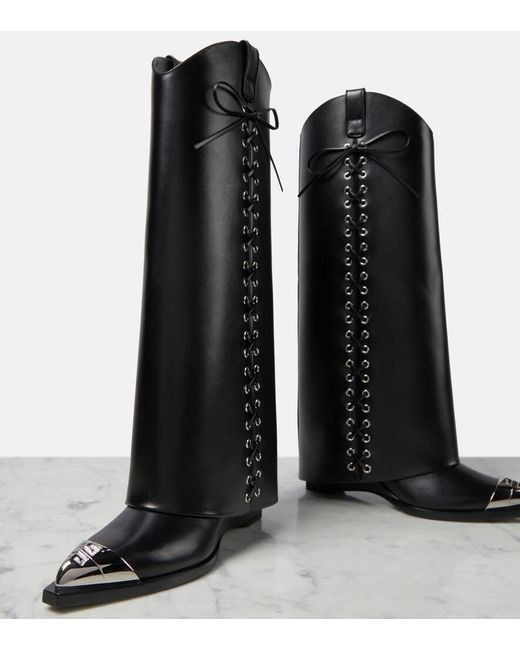 Botas altas Shark Lock Cowboy de piel Givenchy de color Black
