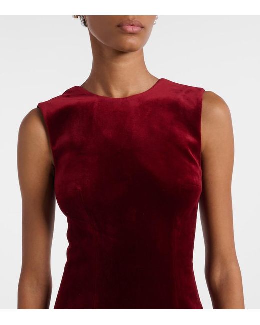 Emilia Wickstead Red Nodin Cotton Velvet Gown