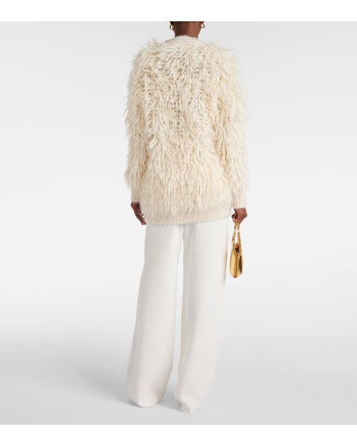 Stella McCartney Natural Oversized Alpaca And Wool-blend Cardigan