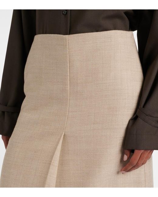 Joseph Natural Duggan Virgin Wool Midi Skirt