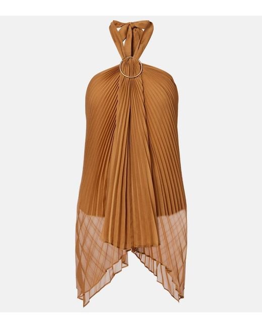 Max Mara Brown Valzer Pleated Top