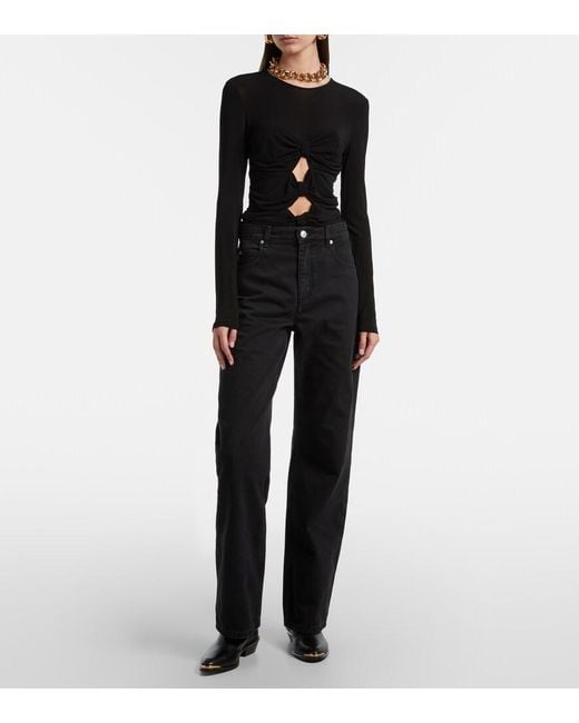 Isabel Marant Black Dromie Mid-Rise Straight Jeans