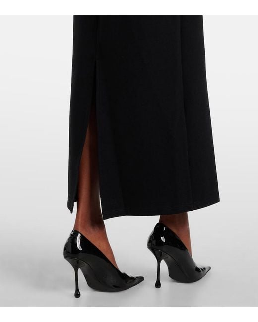Staud Black Hawthorne Taffeta-Trimmed Maxi Dress