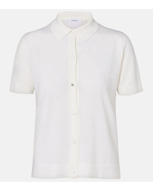 Max Mara White Virgin Wool Cardigan