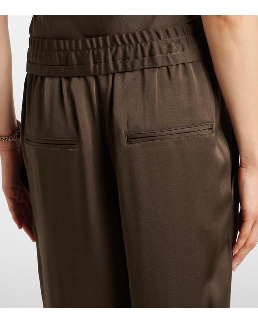 Isabel Marant Brown Kendry Satin Wide-Leg Pants
